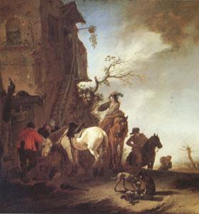 WOUWERMAN, Philips Hunters and Horsemen by the Roadside (mk05)